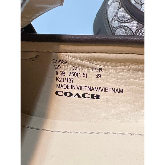 Coach Cora Leather and Jacqard Chunky Sole Loafer Size 8.5B - Picture 8 of 13